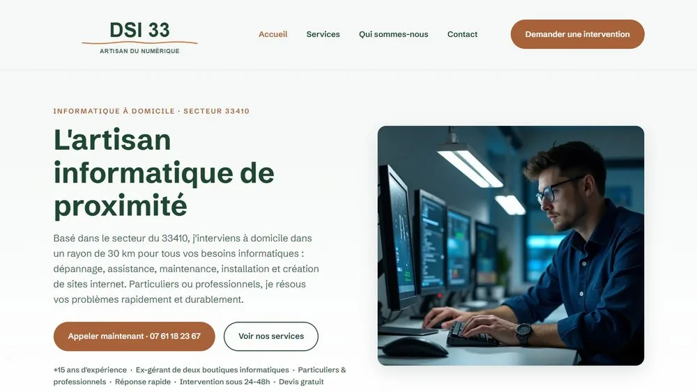 Site internet de DSI 33